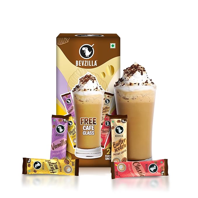 https://b2b.caffelleria.com/Bevzilla Premium Glass & 25 Flavoured Coffee Sachets/Pouch Box
