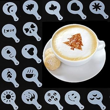 https://b2b.caffelleria.com/First Try 16 Pack Barista Coffee Stencils Latte Art Stencils Cappuccino Templates For Coffee